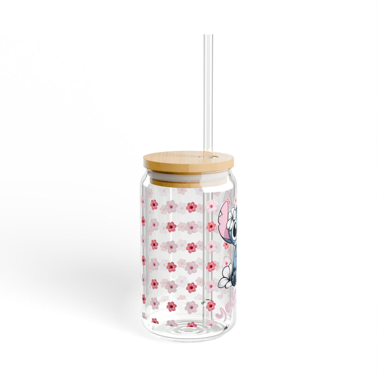 STITCH CUTE STARBUCKS Sipper Glass, 16oz