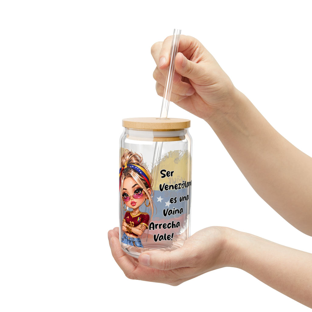 SER VENEZOLANA ES TODO UN ORGULLO, VALE" - PERSONALIZA TU NOMBRE Sipper Glass, 16oz
