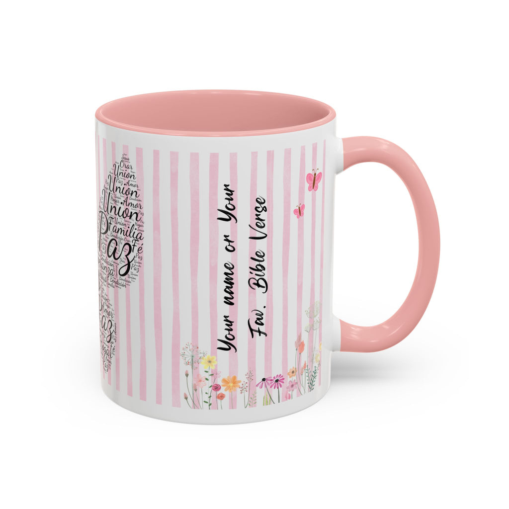 TAZA "FE EN CADA SORBO" - 2 COLORES | PERSONALIZA TU NOMBRE Accent Coffee Mug (11, 15oz)